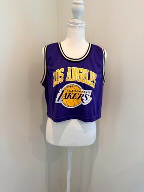 Ultra Game X NBA Womens Los Angeles Lakers Cropped Jersey Size L